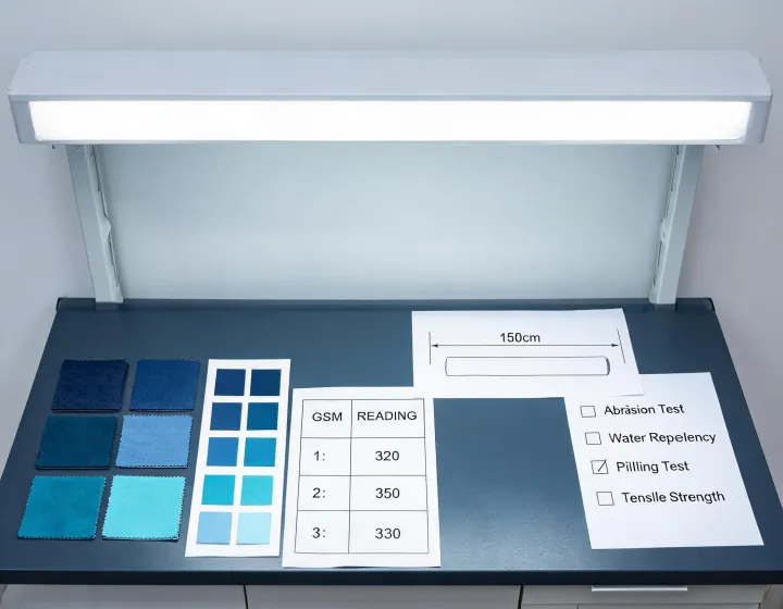 Coated fabric specification brief under controlled laboratory light